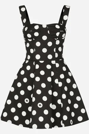 Dolce & Gabbana Mini-robe Bustier En Drill De Coton Avec À Pois - Femme Robes 48