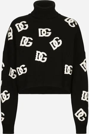 Dolce & Gabbana Pull En Laine Avec Col Montant Et Logo Dg En Intarsia - Femme Pulls 36