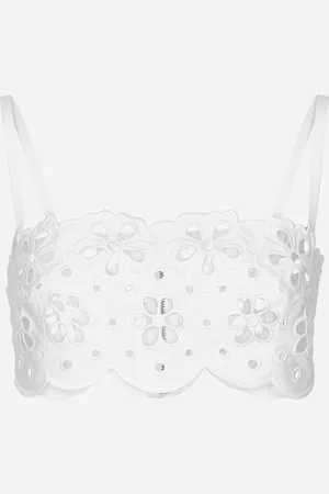 Dolce & Gabbana Top En Coton Avec Broderie Ajourée - Femme Tops Et Chemisiers 36