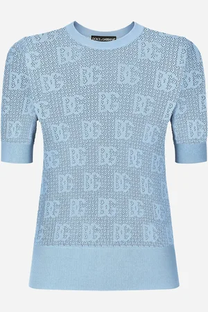 Dolce & Gabbana Pull En Viscose Point Dentelle Avec Logo Dg En Jacquard - Femme Pulls 36