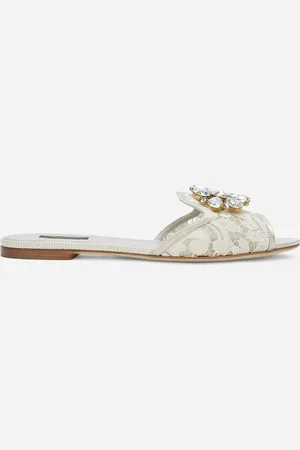 Dolce & Gabbana Mules Rainbow En Dentelle Avec Broche - Femme Mules Et Sabots 40