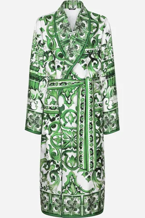 Dolce & Gabbana Robe De Chambre En Sergé De Soie À Majoliques - Homme Sous-vêtements Et Loungewear 48