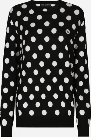 Dolce & Gabbana Pull En Laine Et Soie Avec Intarsia À Pois - Femme Pulls Multicolore 36