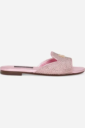 Dolce & Gabbana Mules En Cuir D’agneau Lamé Avec Strass Thermocollants - Femme Chaussures (24-38) Cuir 32