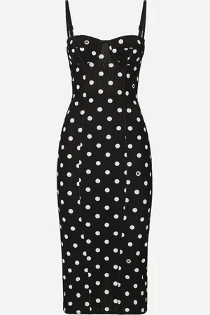 Dolce & Gabbana Robe Fourreau Style Corset En Marquisette Avec À Pois - Femme Robes 36