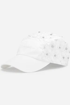 Dolce & Gabbana Casquette De Base-ball En Drill Avec Strass Brodés - Femme Bonnets Et Gants 56