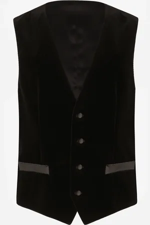 Dolce & Gabbana Gilet Droit En Velours - Homme Costumes Et Blazers 48