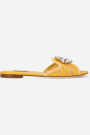 Dolce & Gabbana Mules En Dentelle Avec Cristaux - Femme Mules Et Sabots 37
