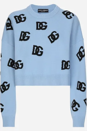 Dolce & Gabbana Pull Ras-de-cou En Laine Avec Logo Dg En Intarsia - Femme Pulls 40