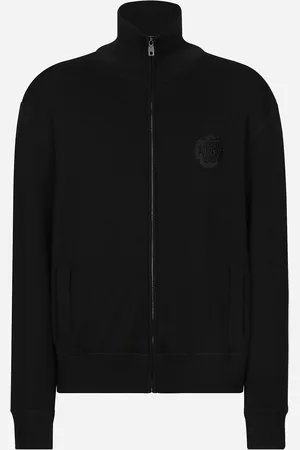 Dolce & Gabbana Sweat-shirt Zippé En Laine Et Soie À Écusson Dg - Homme Sweatshirts 44