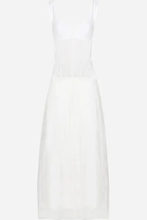Dolce & Gabbana Robe Longue En Dentelle Avec Détails Bustier - Femme Robes 36