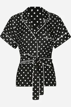 Dolce & Gabbana Chemise De Pyjama En Soie Avec À Pois Et Manches Courtes - Femme Tops Et Chemisiers 40