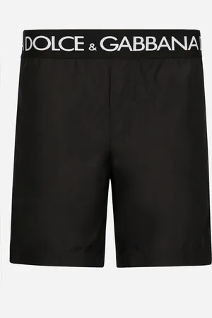 Dolce & Gabbana Boxer De Bain Mi-long Avec Taille Élastique À Logo - Homme Maillots De Bain Tissu 3