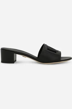 Dolce & Gabbana Mules En Cuir De Veau À Logo Dg - Femme Mules Et Sabots Cuir 37