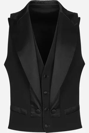 Dolce & Gabbana Gilet Droit En Gabardine - Homme Costumes Et Blazers Laine 48