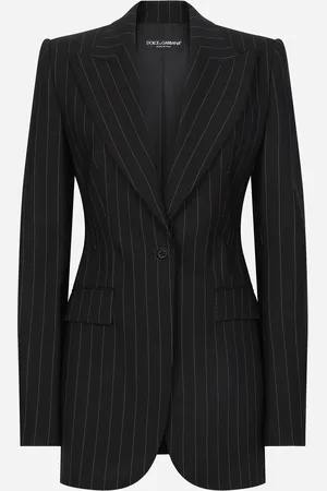 Dolce & Gabbana Veste Droite Turlington En Laine À Rayures Tennis - Femme Vestes 36