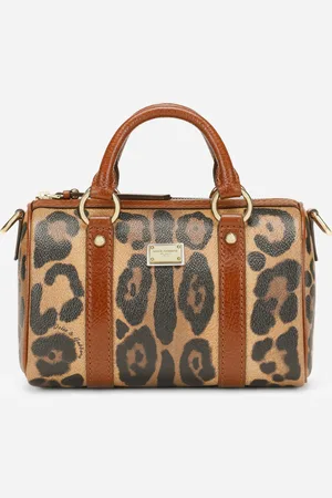 Dolce & Gabbana Sac Boston Petit Format En Crespo À Imprimé Léopard Avec Plaquette À Logo - Femme Petits Sacs Et Pochettes Onesize