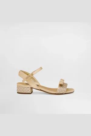 Dolce & Gabbana Sandales En Satin Avec Pois Pailletés Et Strass - Femme Chaussures (24-38) Or Satin 33