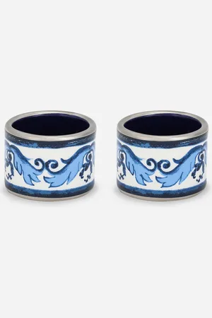 Dolce & Gabbana Lot De 2 Ronds De Serviette Moyens En Porcelaine - Ronds De Serviette Onesize
