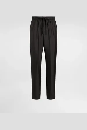 Dolce & Gabbana Pantalon De Jogging En Soie À Écusson Broderie Dg - Homme Pantalons Et Shorts Soie 44