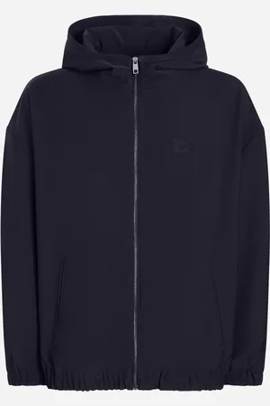 Dolce & Gabbana Blouson En Toile De Laine Avec Capuche À Plaquette - Homme Manteaux Et Blousons 48