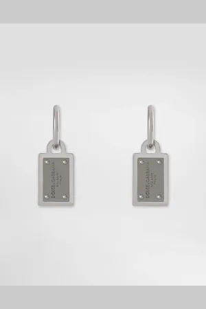 Dolce & Gabbana Boucles D’oreilles Avec Plaquette À Logo - Homme Bijoux Fantaisie M�tal Onesize