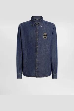 Dolce & Gabbana Chemise En Denim À Écusson Héraldique - Homme Chemises 37