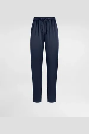Dolce & Gabbana Pantalon De Pyjama En Soie Avec Logo Brodé - Homme Pantalons Et Shorts Soie 44