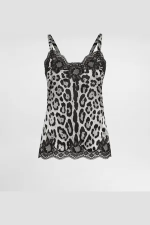 Dolce & Gabbana Caraco En Satin De Soie Stretch À Léopard - Femme Lingerie Satin 1