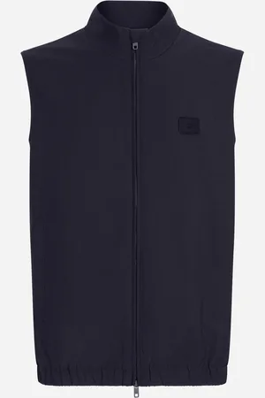 Dolce & Gabbana Gilet En Toile De Laine Avec Plaquette - Homme Manteaux Et Blousons 48