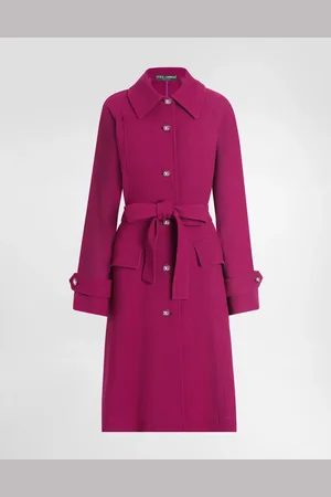 Dolce & Gabbana Manteau Droit Avec Ceinture En Crêpe De Laine - Femme Manteaux Et Blousons Rouge 36