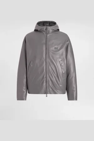 Dolce & Gabbana Blouson Matelassé En Cuir Avec Capuche Et Plaquette - Homme Manteaux Et Blousons 48