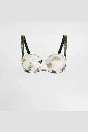 Dolce & Gabbana Soutien-gorge Balconnet En Satin Avec Paillettes Brodées Sur Gardénia - Femme Lingerie 1b