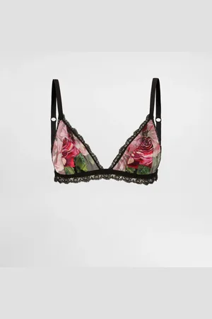 Dolce & Gabbana Soutien-gorge Triangle En Satin Et Tulle À Rose - Femme Lingerie 1