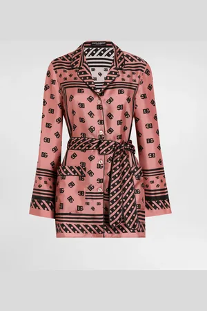 Dolce & Gabbana Chemise De Pyjama En Sergé De Soie À Imprimé Foulard Logo Dg All-over - Femme Tops Et Chemisiers 38