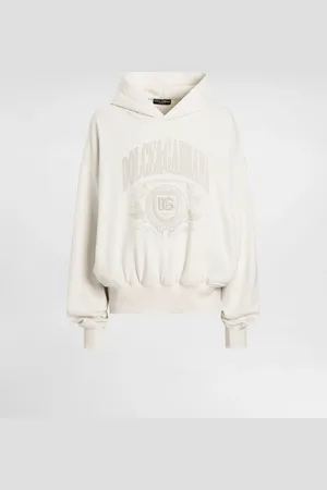 Dolce & Gabbana Sweat-shirt Avec Capuche Et Broderie - Homme Sweatshirts Cr�me S