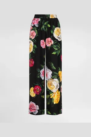 Dolce & Gabbana Pantalon De Pyjama En Soie Habotai À Pivoines Et Roses - Femme Pantalons Et Shorts 38