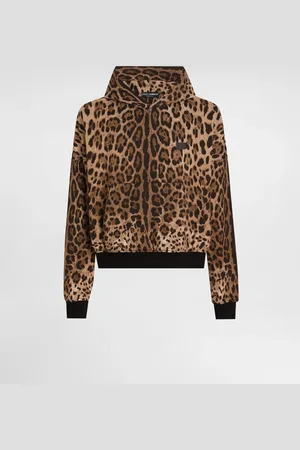 Dolce & Gabbana Sweat-shirt En Coton Avec Capuche Et Plaquette - Homme Sweatshirts Imprim� Animalier Xs