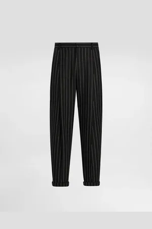 Dolce & Gabbana Pantalon Double Pince En Lin Mélangé À Rayures Tennis - Homme Pantalons Et Shorts 46