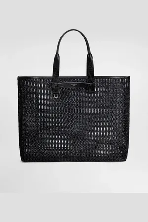 Dolce & Gabbana Woven Mesh And Calfskin Shopper - Homme Cabas Noir Onesize