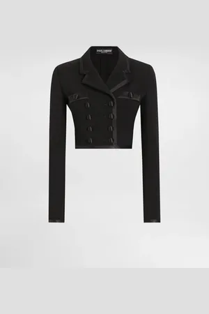 Dolce & Gabbana Veste Croisée Et Courte En Crêpe De Laine - Femme Manteaux Et Blousons 40