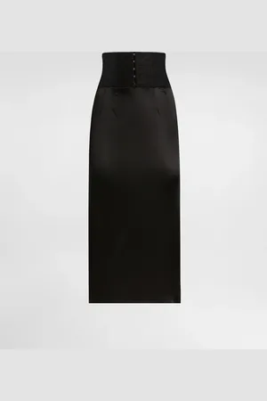 Dolce & Gabbana Jupe Mi-longue En Satin Avec Détail De Ceinture Façon Corset - Femme Jupes Satin 40