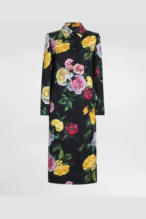 Dolce & Gabbana Manteau Droit En Brocart À Pivoines Et Roses - Femme Manteaux Et Blousons 38