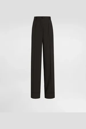 Dolce & Gabbana Pantalon Patte D’éph En Toile De Laine - Femme Pantalons Et Shorts Laine 38