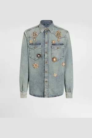 Dolce & Gabbana Chemise En Denim Avec Applications Bijou - Homme Denim 40