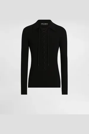 Dolce & Gabbana Polo À Manches Longues Et Lacets En Jersey Interlock - Homme T-shirts Et Polos 50