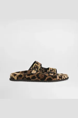 Dolce & Gabbana Mules En Velours - Femme Mules Et Sabots Imprim� Animalier 37
