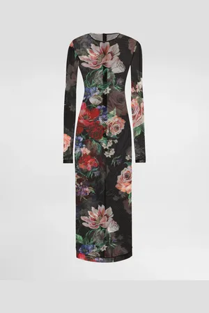 Dolce & Gabbana Robe Mi-longue En Tulle À Fleurs - Femme Robes 42