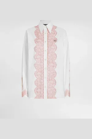 Dolce & Gabbana Chemise Oversize En Popeline De Coton Avec Applications En Dentelle - Femme Tops Et Chemisiers Coton 36