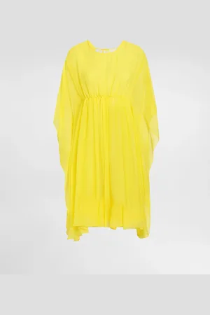 Dolce & Gabbana Caftan Court En Mousseline De Soie Avec Cordon De Serrage - Femme Robes Soie 38